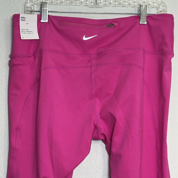 Nike Fast Dri Fit Tight Fit Mid Rise 7/8 Length Leggings Pink XLarge $70 NWT - Picture 6 of 16
